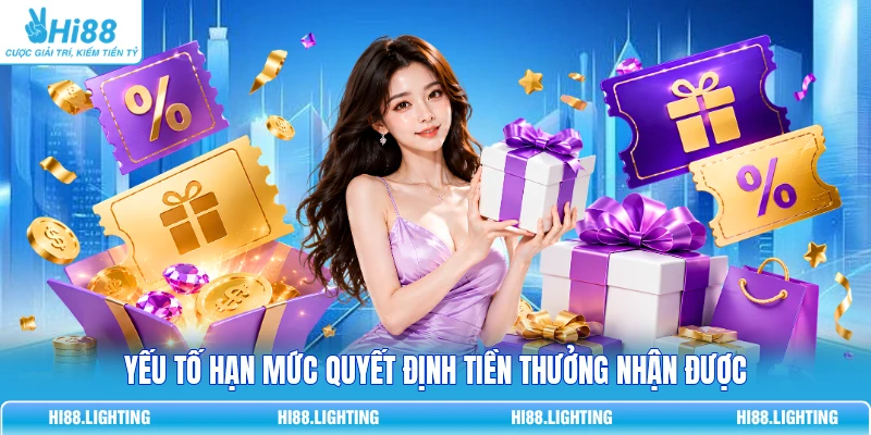 Yếu tố hạn mức quyết định tiền thưởng nhận được 